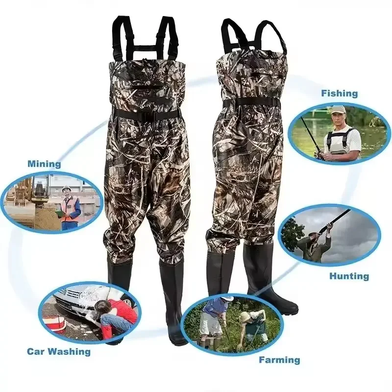 Waterproof Bootfoot Nylon Wader Waders Fly Fisherman Waders With Boots for Men