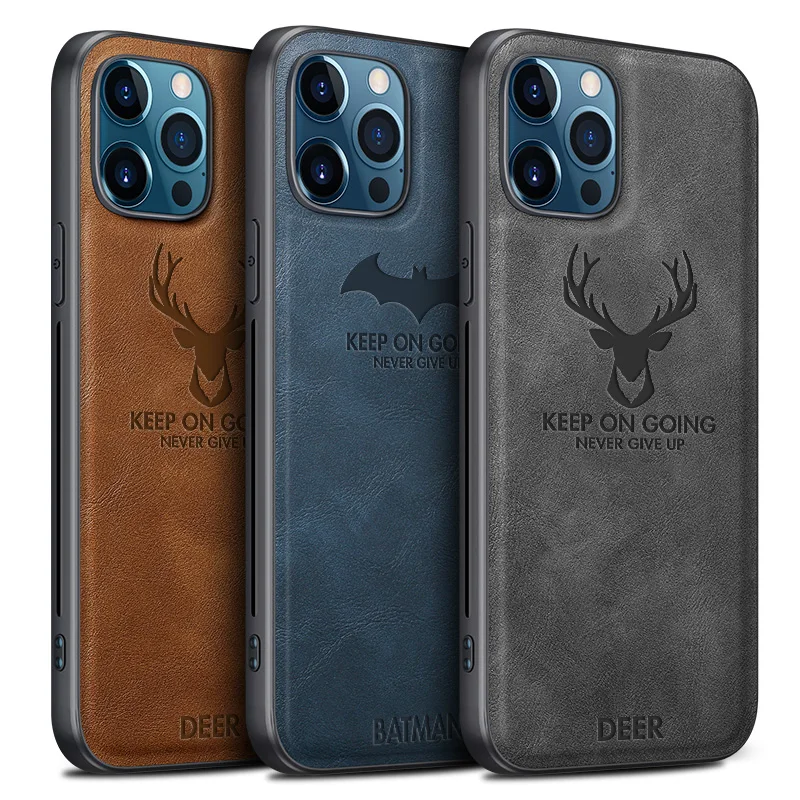 Luxury 3D Printing High Quality PU Leather Deer Phone Case for iPhone 12 11 PRO  Max Mini X Xs Xr 7 8 Plus Silicone Phone Cover - China Phone Case and  Silicone
