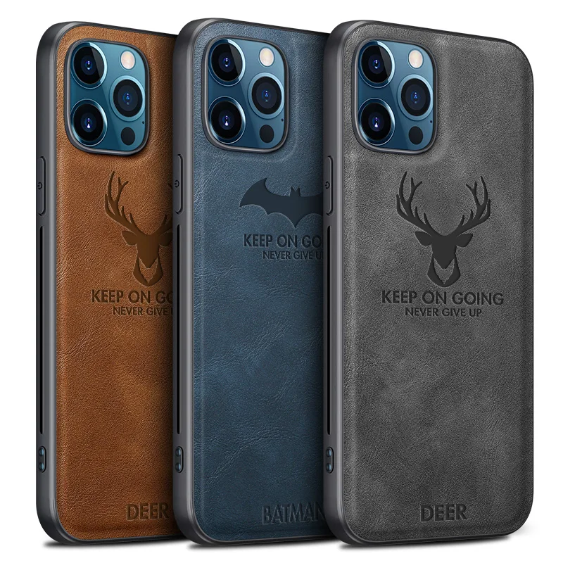 Luxury 3D Printing High Quality PU Leather Deer Phone Case for iPhone 12 11  PRO Max Mini X Xs Xr 7 8 Plus Silicone Phone Cover - China Phone Case and  Silicone