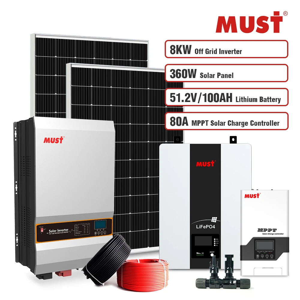 MUST US Stock Off Grid MPPT Hybrid Smart Inverters 5kw 12v 220v 3kw 3000w 5000w Solar Inverter 6kw for Home