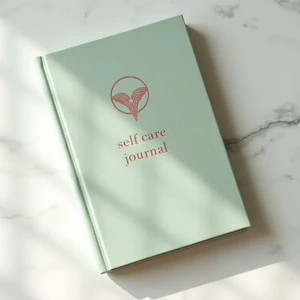 Personalized Self Care Notebook Hard Cover Saddle Stitching Thread Sewing Printed Daily Reflection for Mental Health Spiral