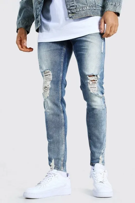 OEM Custom Logo Mens Ripped Skinny Denim Jeans Pants Wholesale New Fashion  Ripped Skinny Trousers Men Jean  China Men Jeans and Jeans price   MadeinChinacom