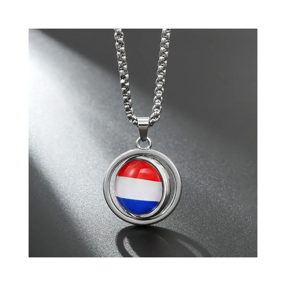 2026 Football World USA Canada Mexico National Team Stainless Steel Waterproof Plated Hip for Personalized Fashion Pendant