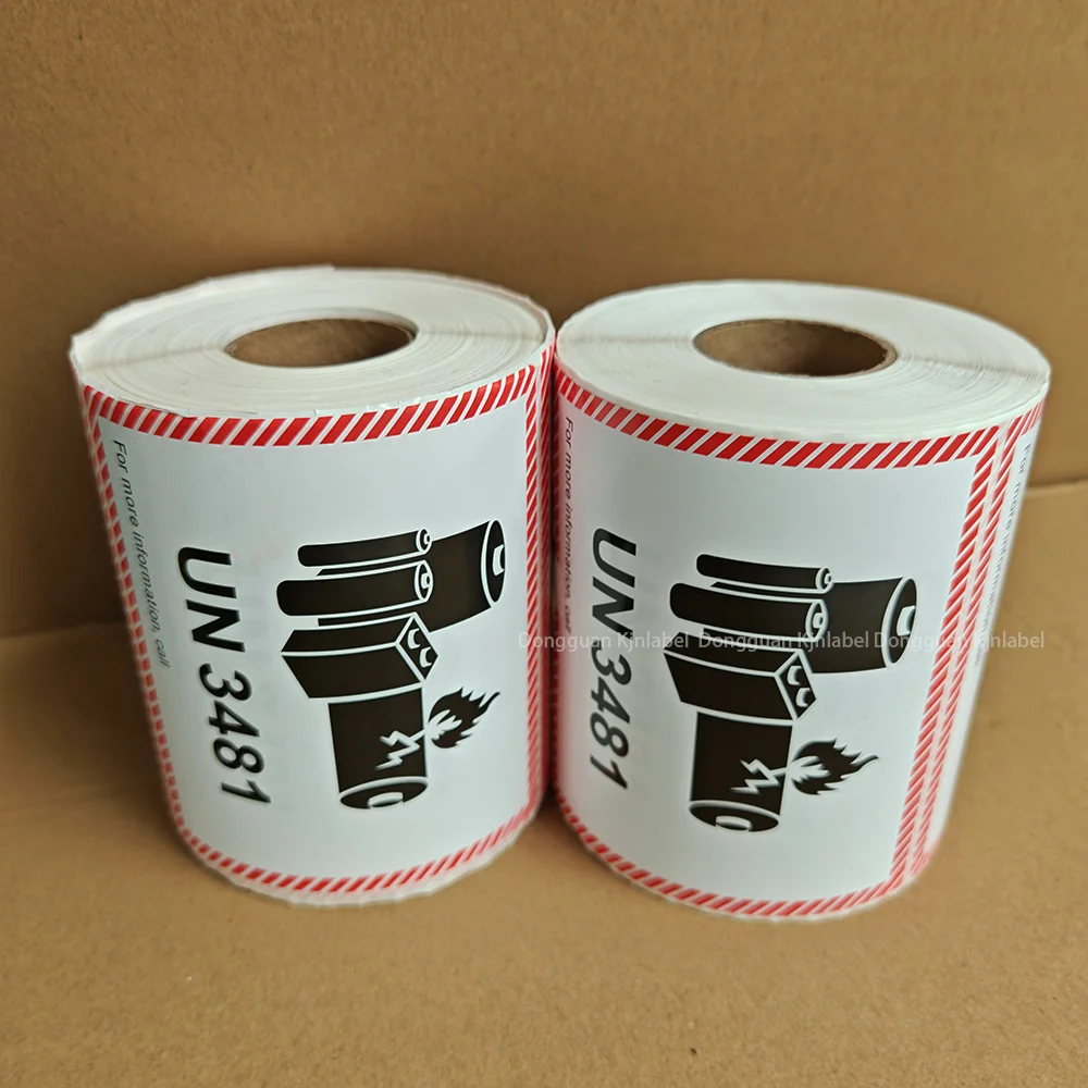 Battery Shipping Warning Sticker Sea Warning Label UN3481 UN3480 Caution Label for Air Sea Road and Rail Transportation