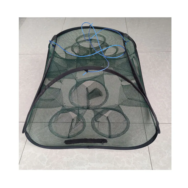china hexagonal fishing net Folded Hexagon Octagon Fishing Net Automatic Umbrella Fishing Trap With 6 8  Holes For Shrimp Crayfish