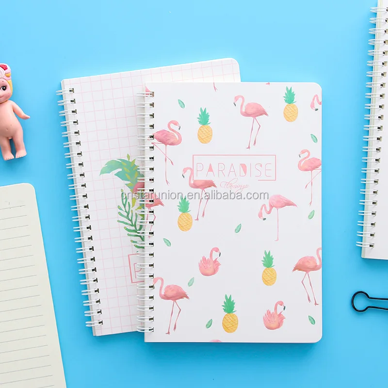Cheaper School Customizable Logo Spiral Notebook Printed Notepad Plastic Grinding Cover Zhejiang Factory Coil Binding Notebooks