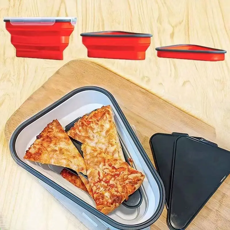 Triangular Pizza Storage Container Expandable Reusable Silicone Pizza Box -  China Silicone Pizza Box, Silicone Food Box