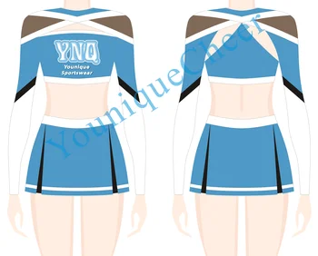 Best Selling Performance Wear Shiny Cheer All Star Uniforms Clear Rhinestones Cheer Dance outfit with Long Sleeve