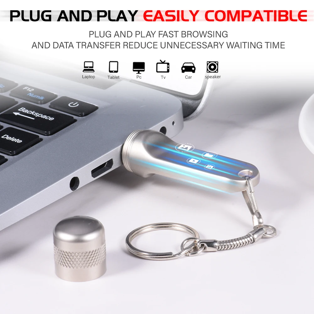 Custom Logo Metal USB 3.0 Pendrive Key Chain New 2GB 4GB 8GB 16GB USB Flash Drive Memory Stick Mini Pen Drive FlashDisk