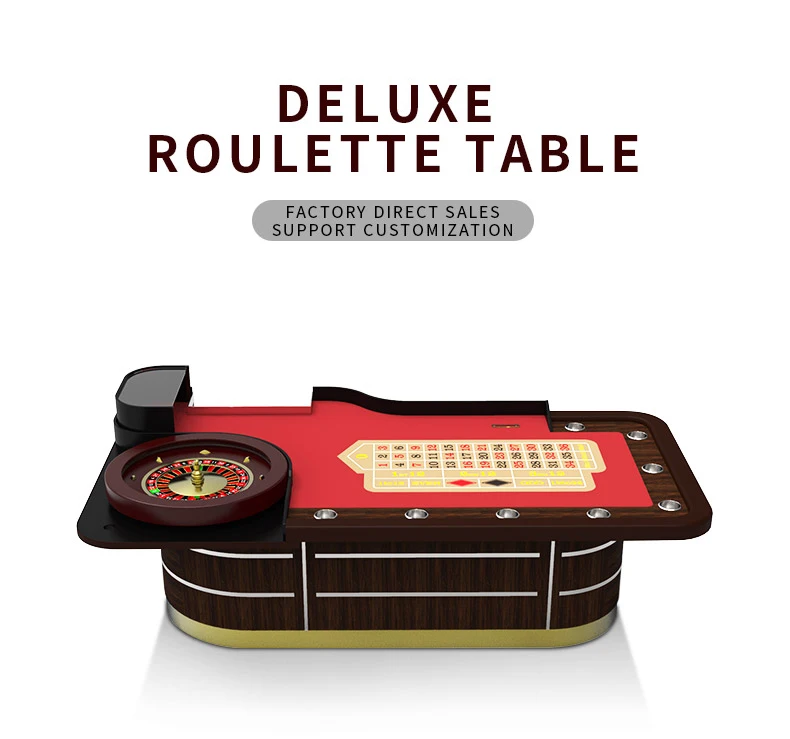 Yh Deluxe High Quality Roulette Game Wheel Poker Club Table With Stable