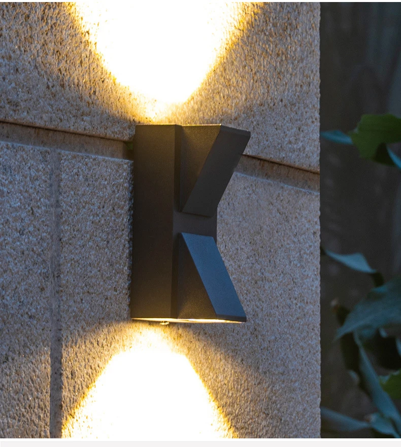 Exterior 10W Outside Wall Light Black AC85-265V Outdoor IP65 Waterproof for Garden