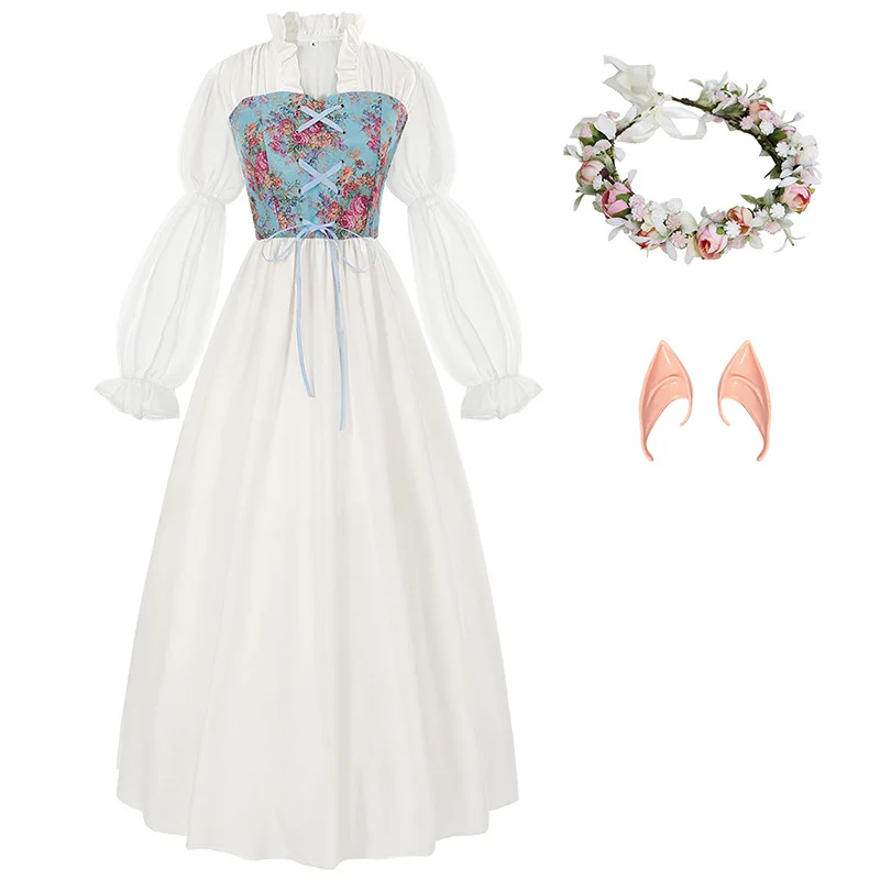 Gothic Lace Dress With Sleeves - Women's Medieval Costume Odm