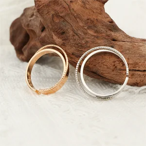 18K Gold Plated Stylish Minimalist Double Circle Stacked Ring High-End Women's Jewelry for Engagement Party Made of Copper