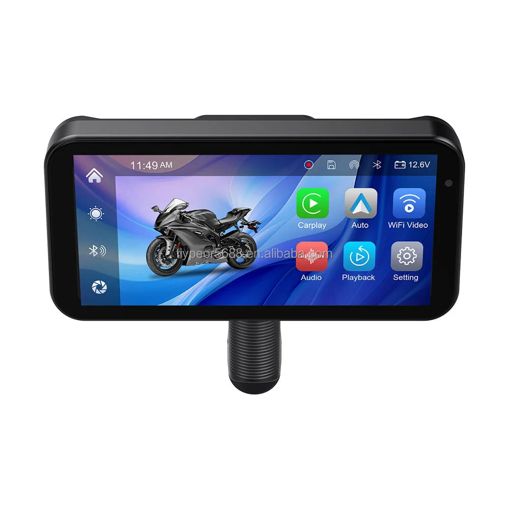 product tiypeor motorcycle wireless android auto apple carplay 625 inch touch screen navigation ipx7 waterproof dashboard displayscreen775-11