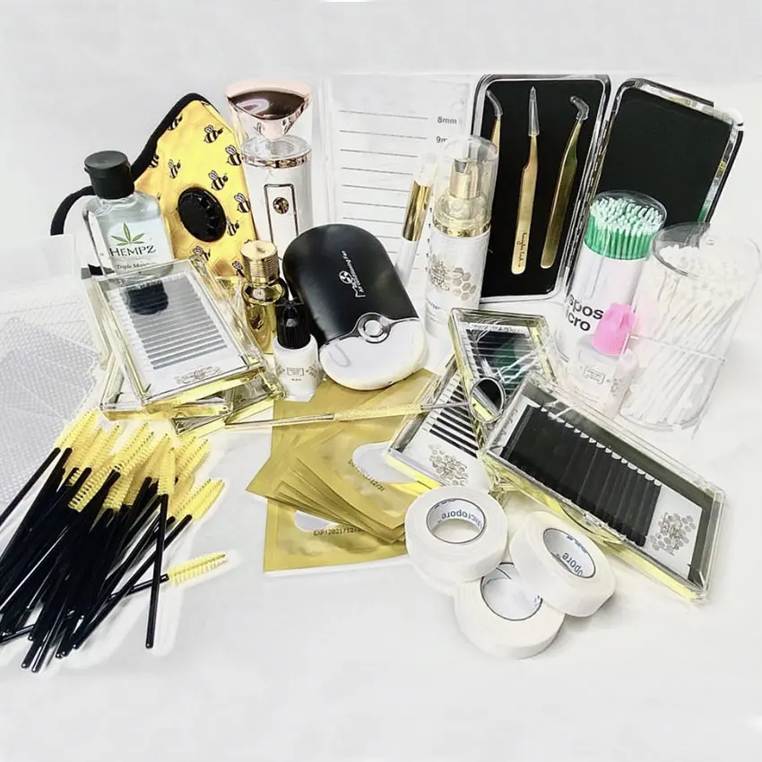 Набор для наращивания ресниц с логотипом на заказ, набор для начинающих ресниц, инструменты для наращивания ресниц с фирменной торговой маркой