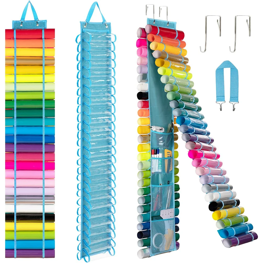 Wall Mount Vinyl Roll Storage Rack Craft Collapsible Vinyl Organizer Wrap Organizer With 24
