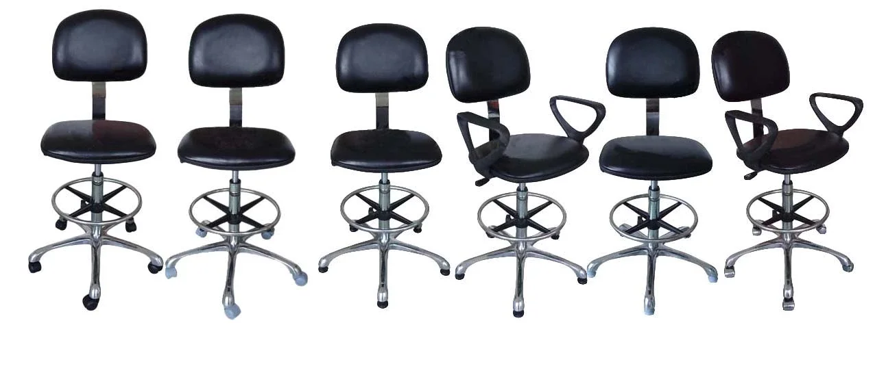ESD Anti-Static PU Swivel Chair with Footrest for Lab, Cleanroom & Office Use factory