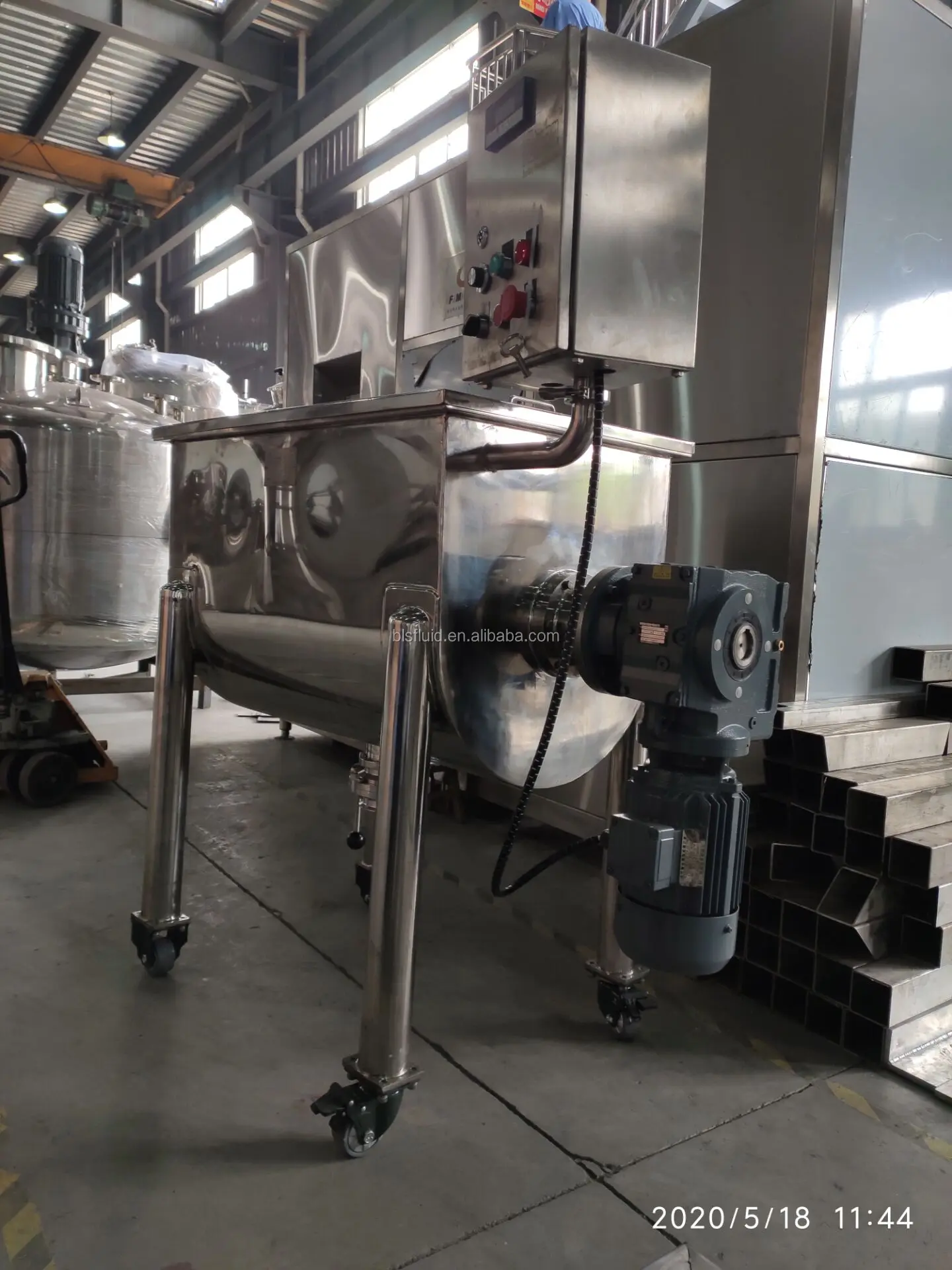 100L Ribbon Blender Powder Mixer with Wheels