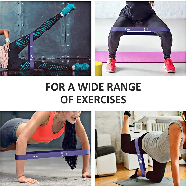 Бленда для упражнений на бедра латексная фиолетовая резинка с петлями набор мускулистой