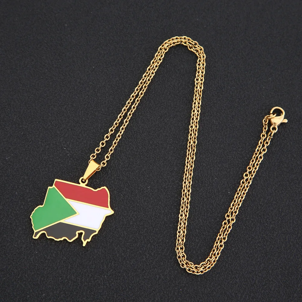 Map Flag Pendant Necklace
