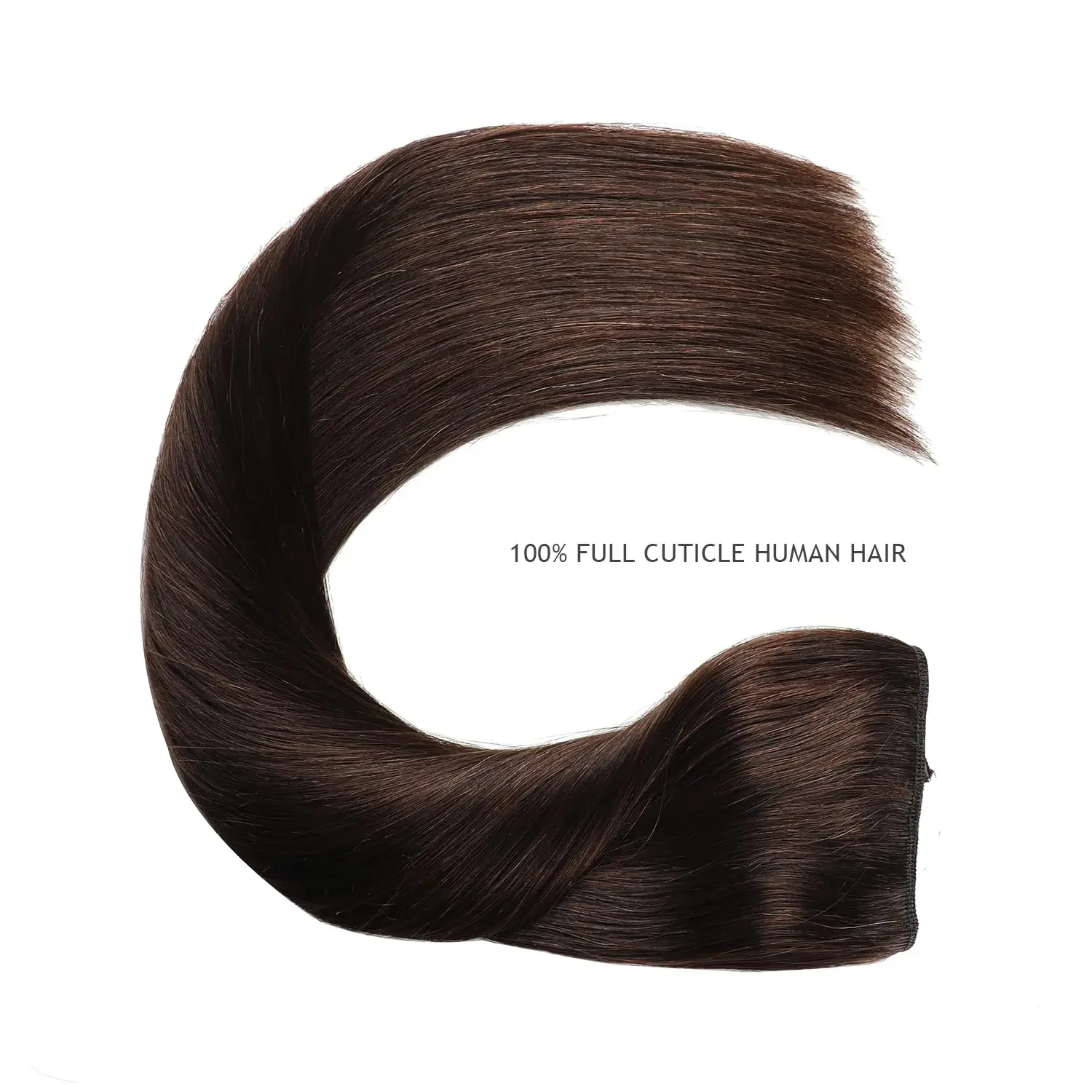 Natürliche schwarze Fischlinien-Haarverlängerungen, unsichtbarer Clip, Echthaar-Extensions, 4 Clips, echt, 16-26 Zoll_voghion.com