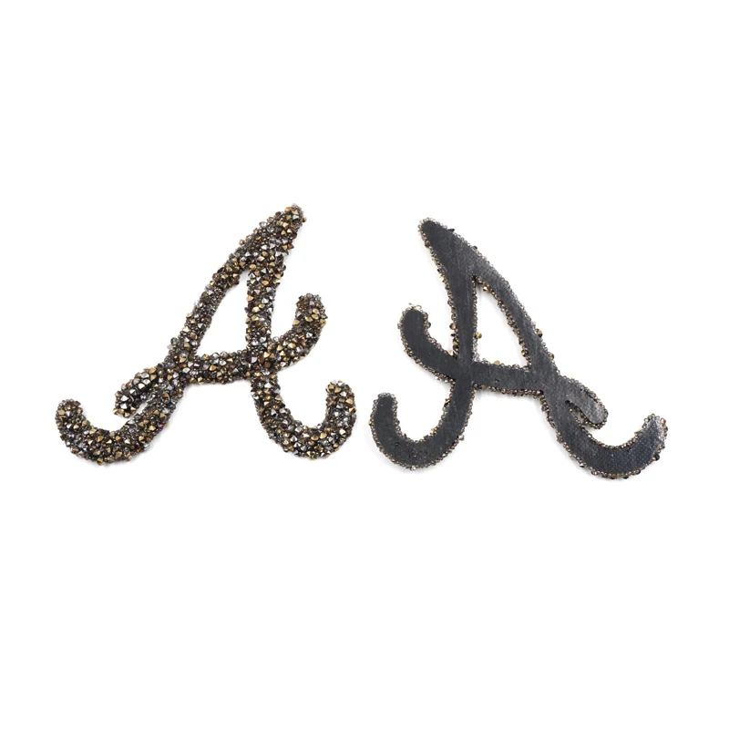 Free sample Custom Design Bear rhinestone Patch 3D Embroidery Applique For Clothing