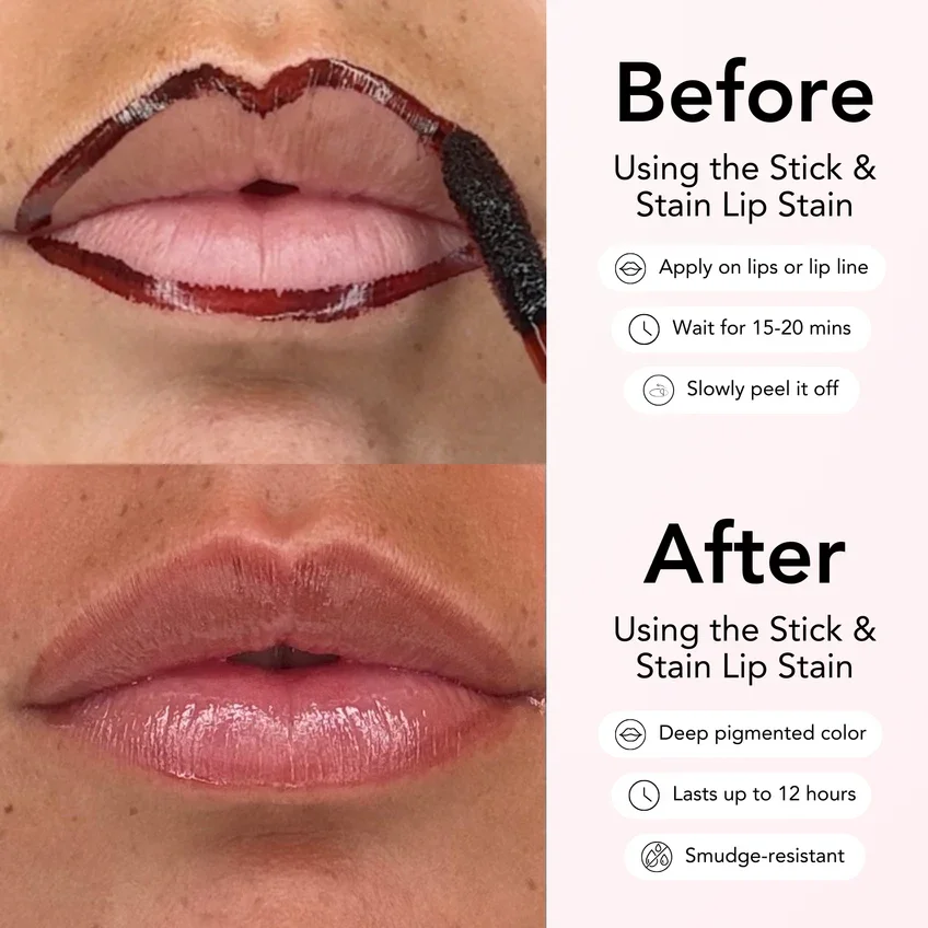 Cosmetics Factory Custom logo Waterproof Stay Peel off Liquid Lip Liner Stain Lip Tint With Stain Lip Stain Peel off