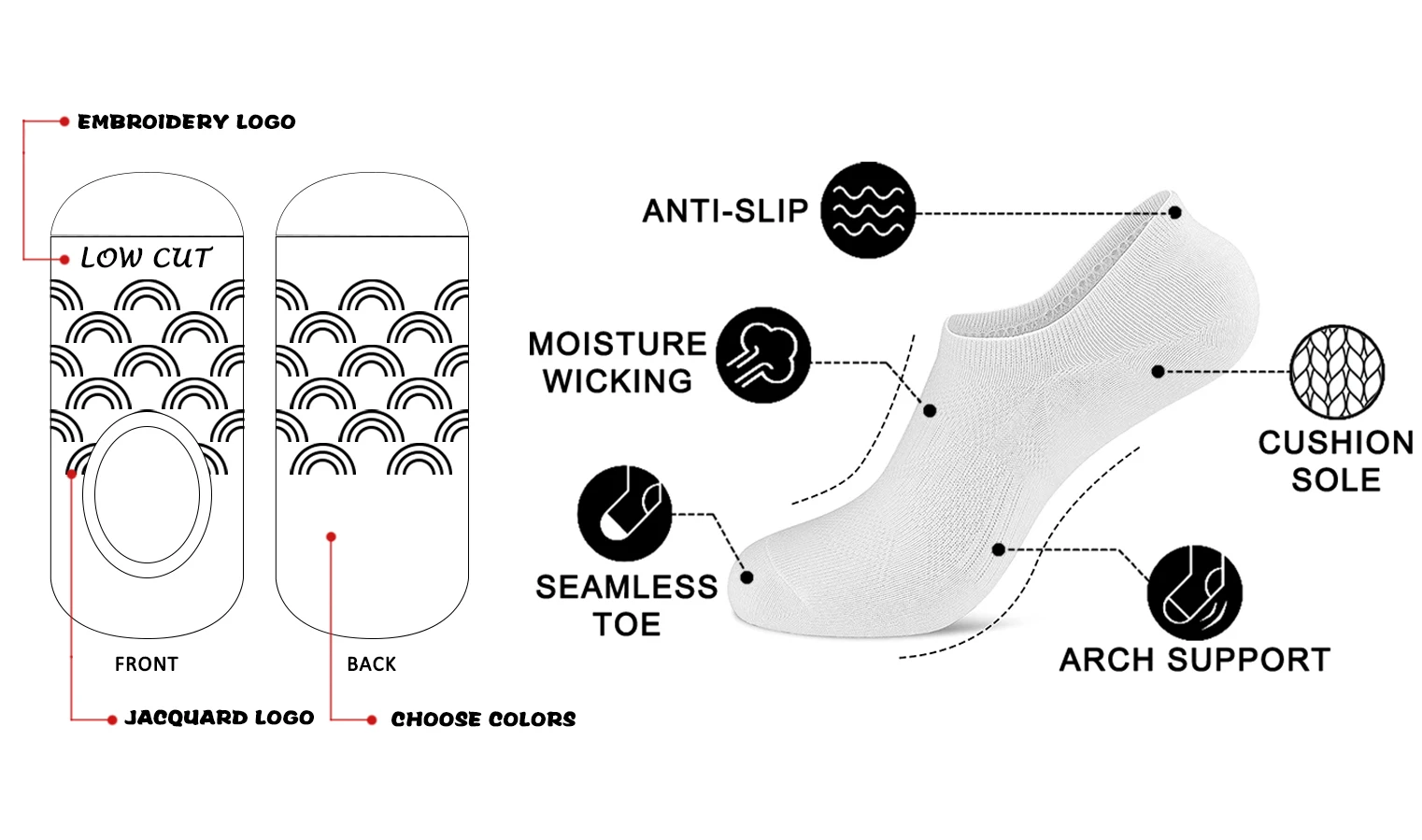 Socks Uron Custom No Show Socks Invisible Hidden Liner Non Slip Low Cut Cotton Socks Buy Low