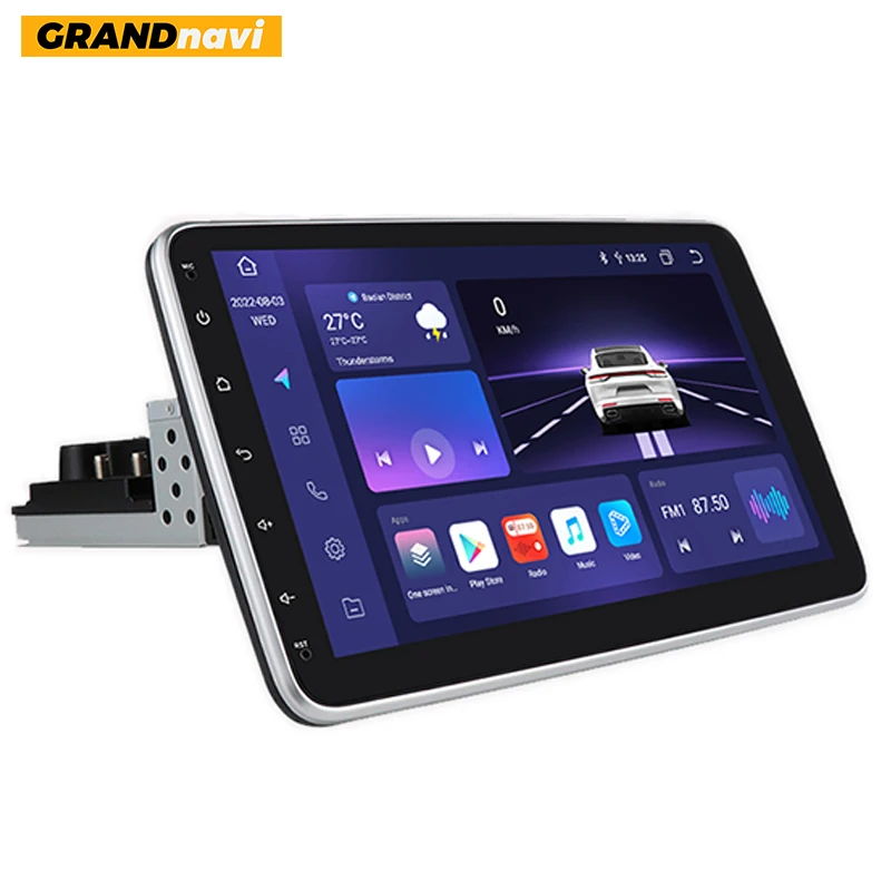 Android 11 Universal 1 Din Car Radio 10 Inch 360 Degree Rotation BT Video Multimedia WiFi BT GPS Navigation Mirror Link Carplay