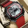 993 Black Case with Red Silicone Strap