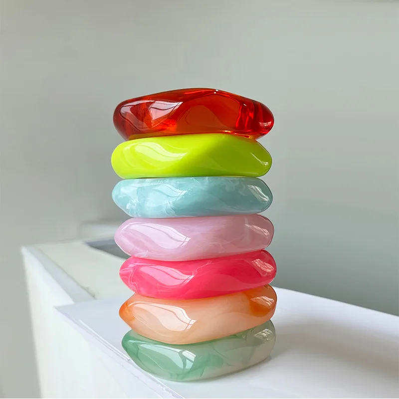 Wholesale Cheap Colorful Thicken Chunky Resin Bangles