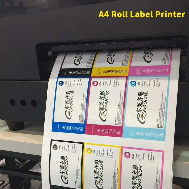 Color Label Printer A4 Eco Solvent Roll Sticker Label Printing Machine