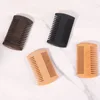 Natural wood color beard comb