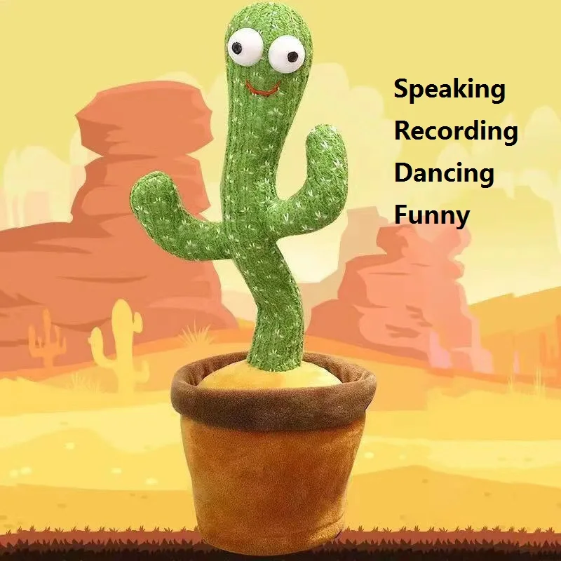 Лидер продаж, танцующая игрушка-кактус, плюшевая игрушка-кактус, поющая кукла, детская говорящая кукла с голосовым управлением, для обучения музыке, танцующий кактус