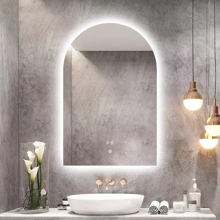 product arched lighted mirror arch decorative full length mirror home hotel arched floor mirror with light-4