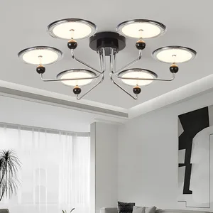 JACKSUN Retro Luxury Ceiling Fixture Vintage-Style Dining Room Chandelier Flying Saucer-Shaped Bedroom Pendant Ceiling Light