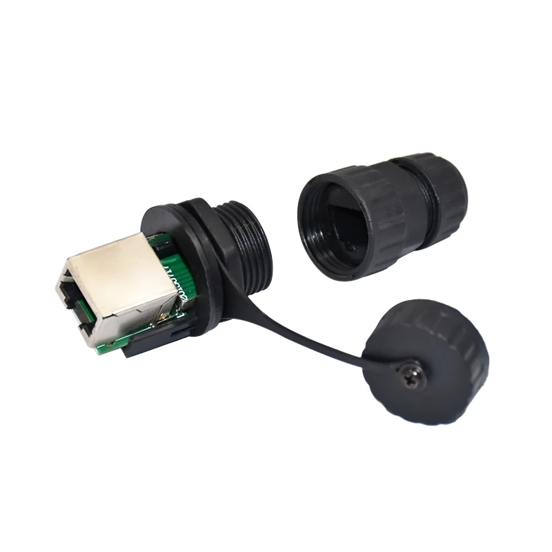 24awg CuZn Thread RJ45 Waterproof Connector Front Panel Mount 24awg