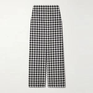 Clothing Manufacturer Custom Spring Autumn High Waist Houndstooth Twill Elegant Casual Women Midi Skirt