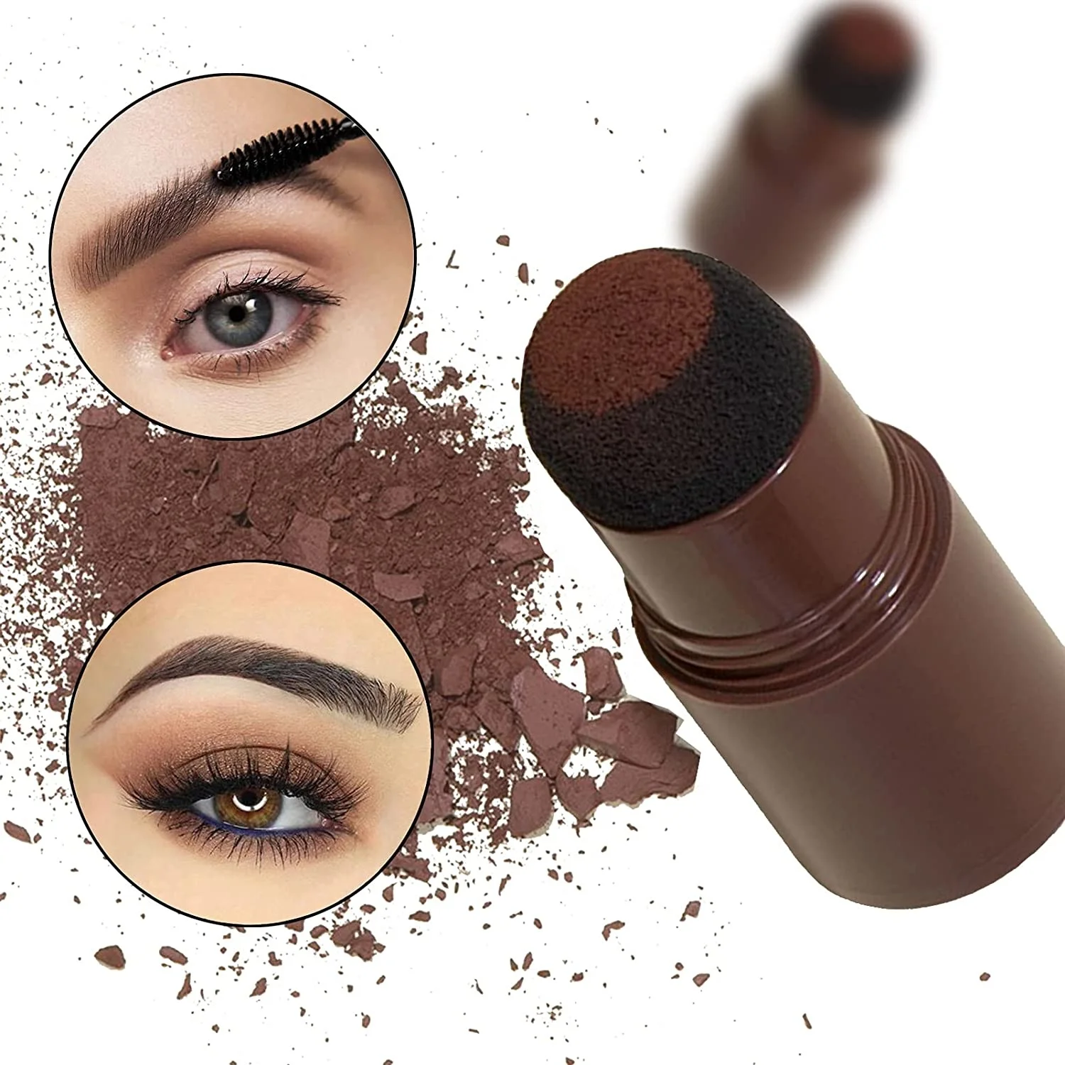 Wholesale eyebrow and stencil set waterproof perfect light dark brown colors Private label one step shaping eye brow stamp kit