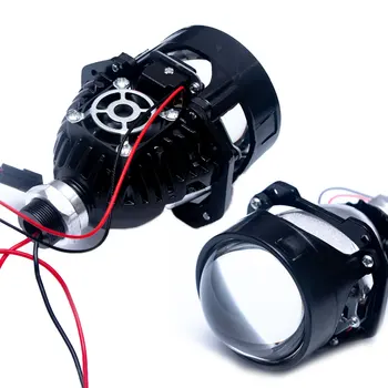 High-Lumen 43W 5800K LED Headlight 2.5 Inch Single Cup Bifocal Lens Super Heat Rejection H4 Bi LED Projector Lens Universal Cars