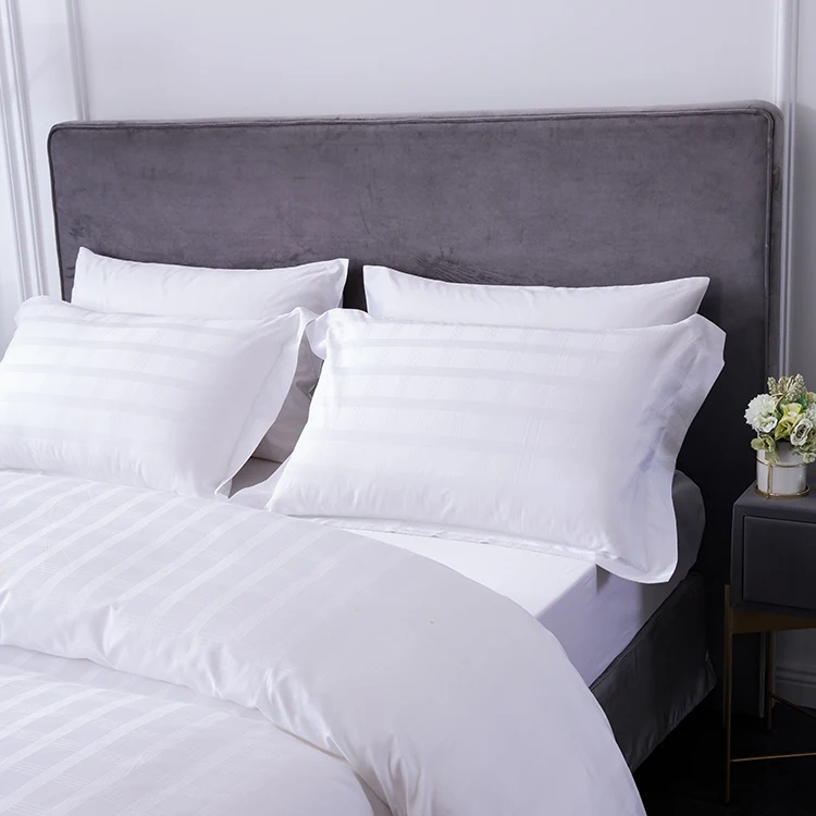 Hotel New Project Opening Demand White Duvet Cover 100 % Cotton Material Bed Sheet Pillow Case Linen Products