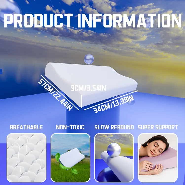Factory Sale Ergonomic Support Cervical Neck Pillow Memory Foam for Side Back Stomach Sleepers with Pillowcase