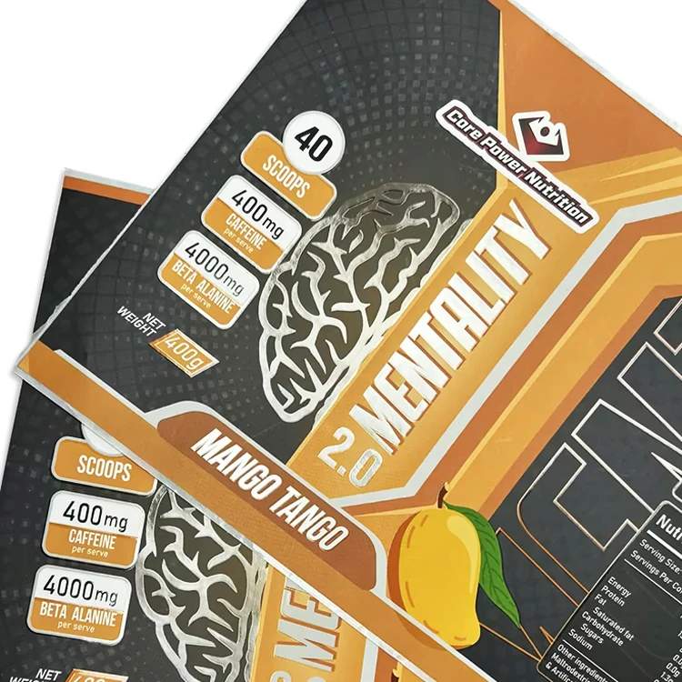 Custom Waterproof Printing Self Adhesive Spot Uv Label Packaging Rectangle Supplement Bottle Customized Label