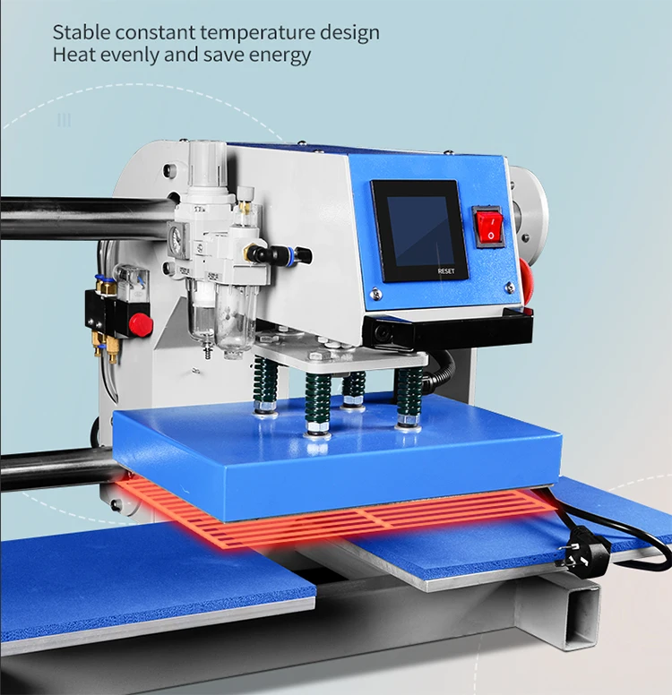 LOGO Label Support ODM Small Double Station Pneumatic Heat Press Transfer Machine for Sale details