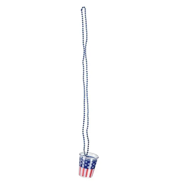 4th of july shot glass necklace