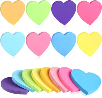 Customized Various Colors  Heart Star Shape Self-Adhesive Note Pads  Sticky Notes  for Office  School