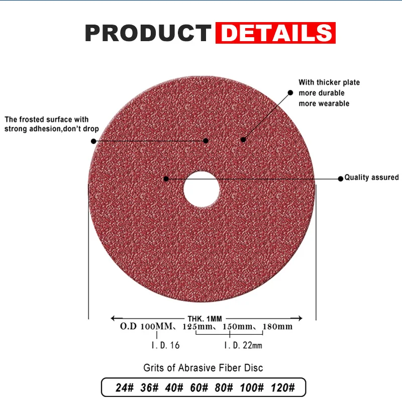 Bkh Abrasive Fiber Disc 5 Inch Sanding Paper Grinding Abrasive Fibre