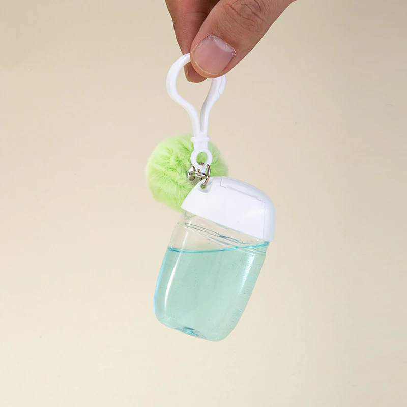 30ml 1oz Key Ring Type Flip Cap Empty Hand Sanitizer Squeeze Bottle With Carabiner Silicone Holder details