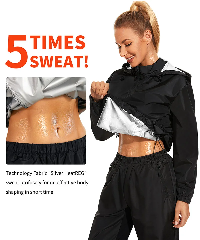 Fitness Sauna Jacket Sweat Shirt Bodyshaper Plus Size Sauna Suits For