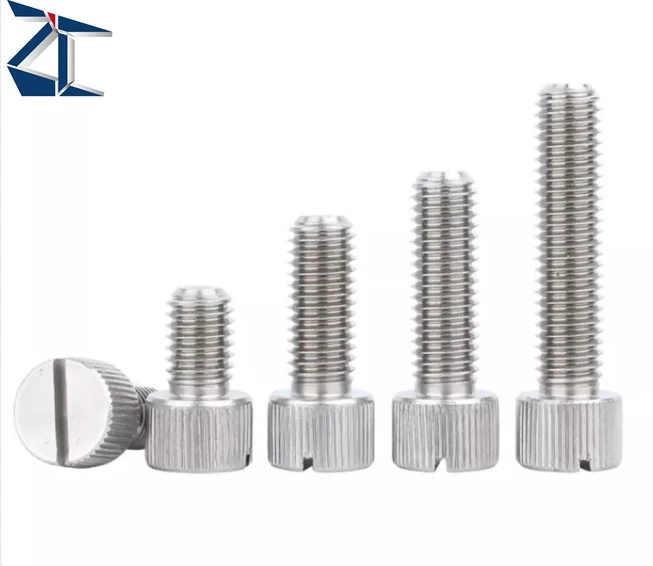 Wholesale Pricing 120mm M18 Vertical Pattern Hand Twisted Slotted Design SS304 Stainless Steel DIN Rolling knurl Screw